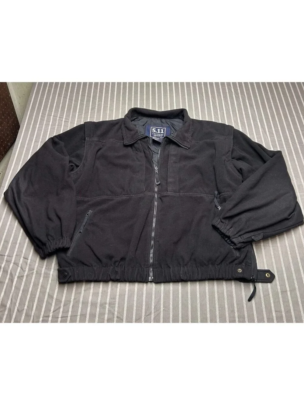 5.11 Tactical Series Jacket Mens XL Black Fleece Lined Military Full Zip